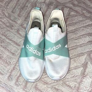 White and Mint Adidas Running Shoes
